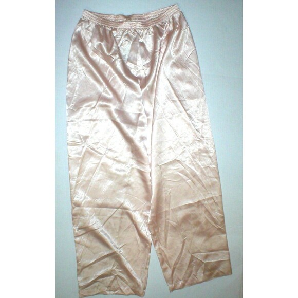 New NWT Designer Natori Classics Peach Orange Pants Silky Womens XL Lounge Satin - Picture 1 of 5